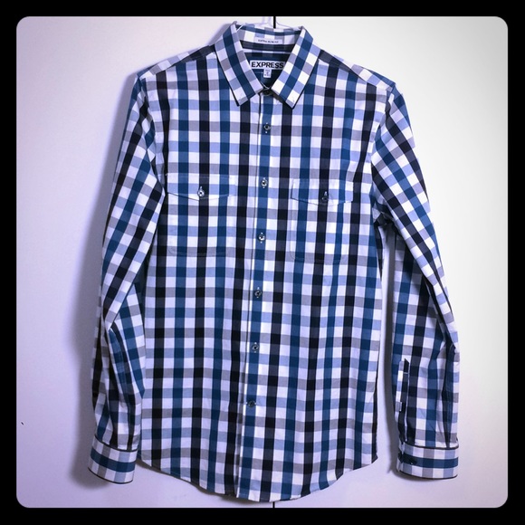 Like New Express Checkered Cotton Shirt 